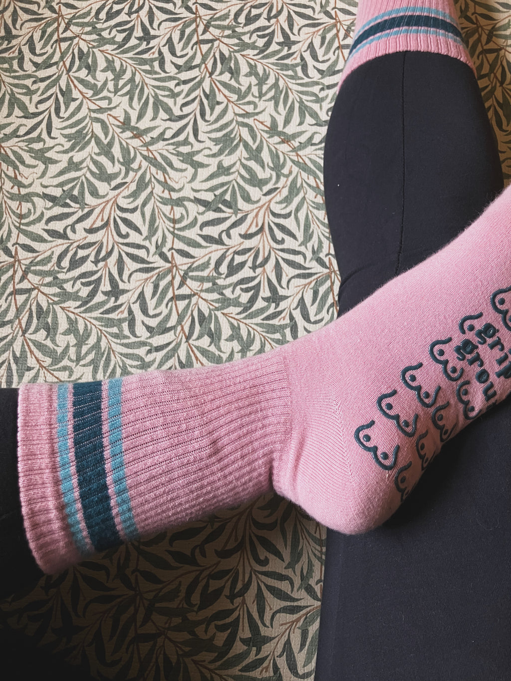 Bust a Move Organic Cotton Pilates Grip Socks in a Pop of Pink