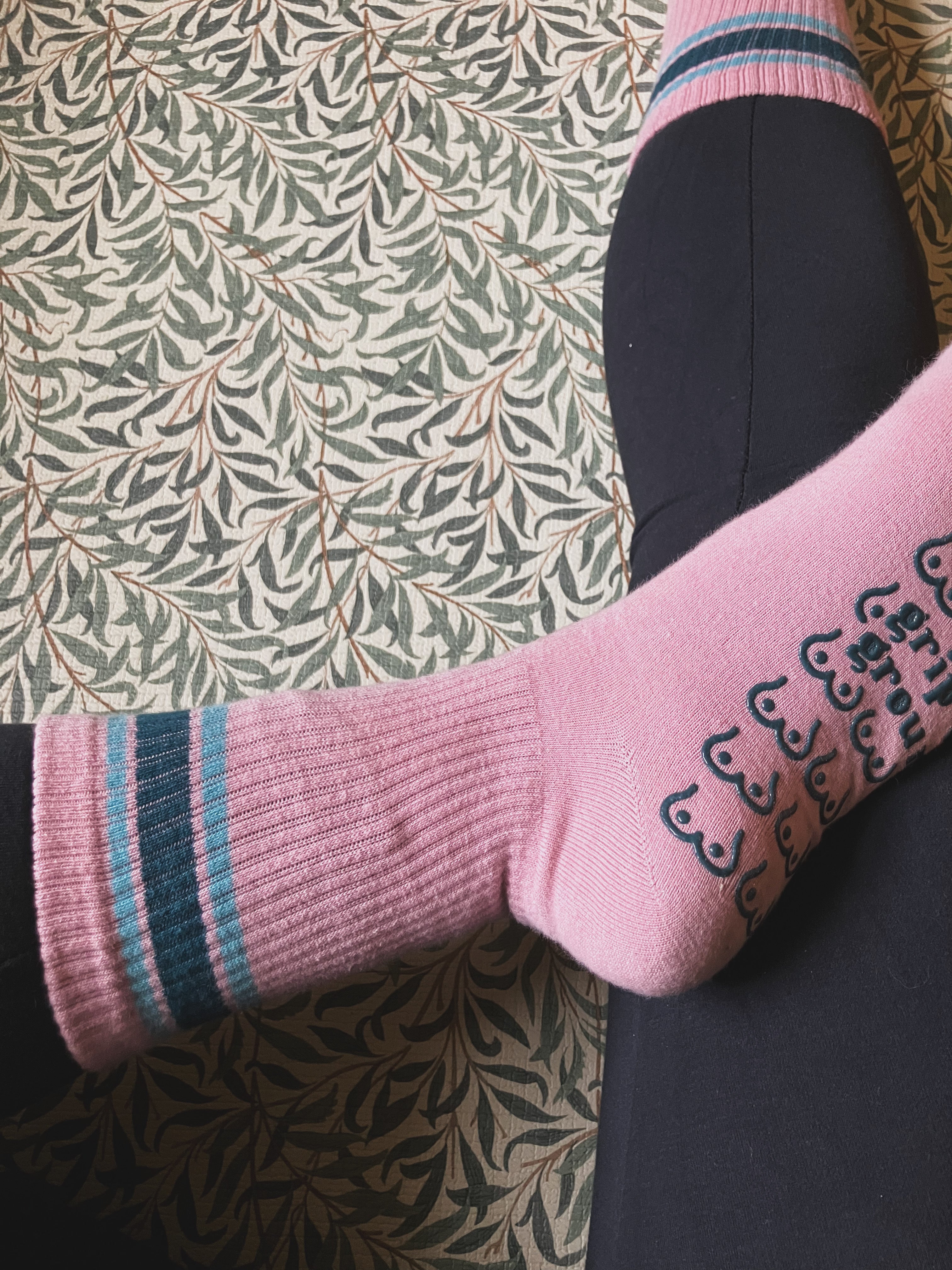 Bust a Move Organic Cotton Pilates Grip Socks in a Pop of Pink